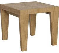 Mesa Extensible Cuadrada Pequeña 90x90/246 Cm Kristo Patas En V-color Natural