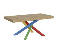 Mesa Extensible De Diseño Con Patas Entrelazadas Multicolor Artemis-color Natural-ancho Extensible