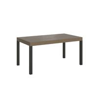 Mesa extensible Everyday Premium 160/420x90 cm en gris tórtola con patas antracita - Itamoby