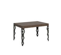 Mesa extensible Karamay, 140/400 x 90 cm, color nogal y antracita, patas