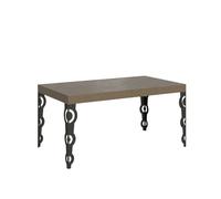 Mesa extensible Karamay 160/264x90 cm gris paloma con patas antracita - Itamoby