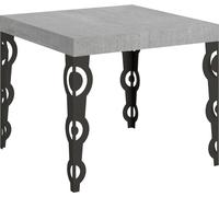 Mesa extensible Karamay, 90/246 x 90 cm, patas de hormigón color antracita