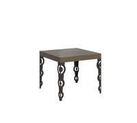 Mesa extensible Karamay 90/246x90 cm gris paloma con patas antracita - Itamoby