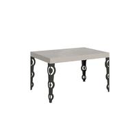 Mesa extensible Karamay de cachemira, con dimensiones de 120/380 x 90 cm y patas de color antracita
