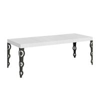 Mesa extensible Karamay Premium 160/420x90 cm fresno blanco patas antracita - Itamoby