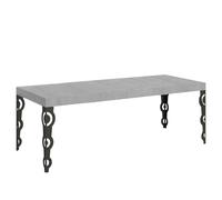 Mesa extensible Karamay Premium 180/440x90 cm patas hormigón antracita - Itamoby