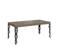 Mesa extensible Karamay Premium 200/460x90 cm gris paloma con patas antracita - Itamoby
