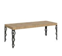 Mesa Extensible Karamay Premium 200/460x90 Cm Patas Roble Natural Antracita