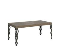 Mesa Extensible Karamay Premium 90/246x90 Cm En Gris Tórtola Con Patas Antracita
