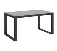 Mesa Extensible Moderna De 6 A 12 Plazas An 160 A 264 Cm Estructura De Metal Gris Hormigón Y Antracita Tiroz