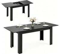 Mesa extensible para comedor, 158 x 70 cm, mesa para comedor para 4-8 personas, mesa de cocina de madera con superficie grande, mesa moderna para cocina o comedor, capacidad máxima: 110 kg ()