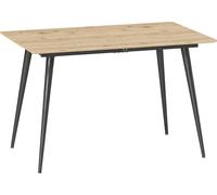 Mesa extensible para comedor de 120/160 x 75 cm, mesa de cocina para 6-8 personas, mesa de comedor moderna con patas de acero, color natural