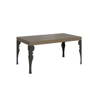 Mesa extensible Paxon 160/244x80 cm en gris tórtola con patas antracita - Itamoby