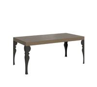 Mesa extensible Paxon 200/460x90 cm en gris tórtola con patas antracita - Itamoby