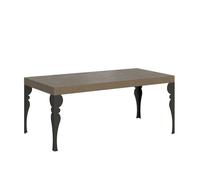 Mesa extensible Paxon Premium 90/246x90 cm en gris tórtola con patas antracita - Itamoby