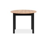 Mesa extensible redonda dora 100x100cm color roble y negro