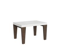Mesa extensible Spimbo Mix 90x130/390 cm, tablero de fresno blanco - patas de nogal