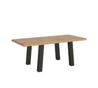 Mesa extensible Svalen 90x200/250 cm con patas antracita, descortezada