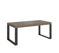 Mesa extensible Tecno Premium gris paloma 120/224x90 cm con patas antracita - Itamoby