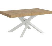 Mesa Extensible 90x160/264 Cm Volantis Roble Natural Estructura Blanco