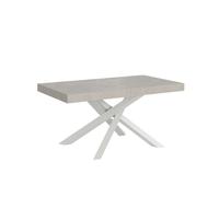 Mesa extensible Volantis Cashmere 160/420x90 cm con patas blancas - Itamoby