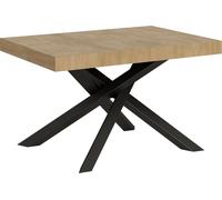Mesa extensible Volantis de 140/400 x 90 cm, con tablero de roble natural y patas color antracita