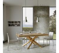 Mesa extensible Volantis Evolution 90x160/264 cm con estructura dorada