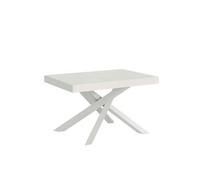 Mesa Extensible Volantis Premium 130/234x90 Cm Fresno Blanco Patas Blancas