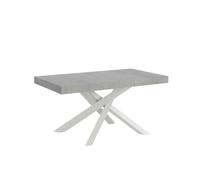 Mesa extensible Volantis Premium 180/440x90 cm patas hormigón blanco - Itamoby