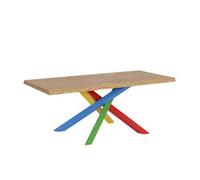 Mesa Fija 90x180 Cm Versalux Patas Roble Descortezado 4/b