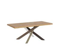 Mesa Fija 90x180 Cm Versalux Patas Roble Descortezado 4/c