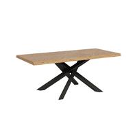 Mesa fija 90x180 cm Versalux roble descortezado patas antracita - Itamoby