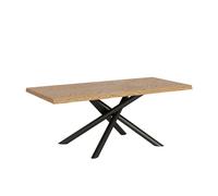 Mesa fija 90x180 cm Vindral roble descortezado patas antracita - Itamoby