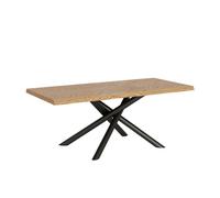 Mesa fija 90x200 cm Vindral patas antracita descortezadas