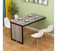 Mesa flotante montada en la pared de madera maciza convertible para escritorio y bar, mesa de comedor, mesa multifuncional para banco de trabajo y estudio, 100 x 50 x 75 cm con accesorios