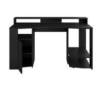 Miroytengo Mesa Gamer Color Negro con LED Incluido 87x152x62 cm Black -