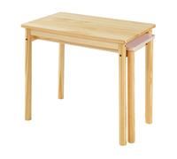 Mesa infantil extensible skellefteå pino 60-98x38x52 cm - natural / rosa [en.casa]