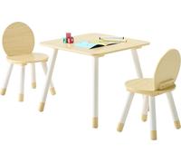 Mesa infantil VEVOR con 2 sillas, con bordes redondeados y superficie de la mesa con diseño tipo graffiti, set de mesa para pintar, aprender a leer, dibujar y escribir, conjunto de asientos para niños