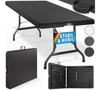 Mesa jardín negra 180x75x73cm plegable