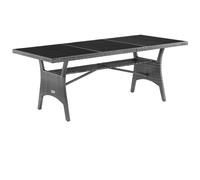 Mesa jardín Takeo poliratán WPC gris 190x90x75cm