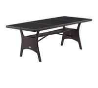 Mesa jardín Takeo poliratán WPC marrón 190x90x75cm