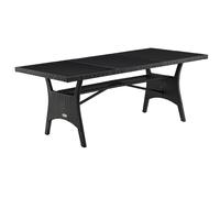 Mesa jardín Takeo poliratán WPC negra 190x90x75cm