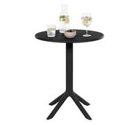 Mesa lacota ø 60 cm plástico negro 60x60x76 cm