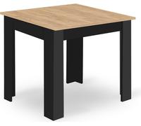 Mesa - Leobert - Sin especificar - Madera de roble, diseño artesanal, patas negras - 80 x 80 x 75 cm