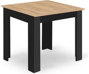 Mesa - Leobert - Sin especificar - Madera de roble, diseño artesanal, patas negras - 80 x 80 x 75 cm