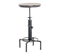 Mesa lumos industrial look & ø 50 cm madera plateado antiguo ø 39 cm