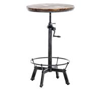 Mesa malita en estilo industrial madera plateado antiguo 59x59x84 cm