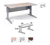MESA METAL ROCADA 120 X 60 CM. ESTRUCTURA DE ALUMINIO REGULABLE TABLERO COLOR GRIS