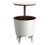 Mesa nevera jardín 30L blanco/marrón