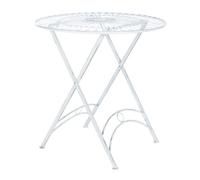 Mesa outdoor tegal metal blanco antiguo 71x71x71 cm